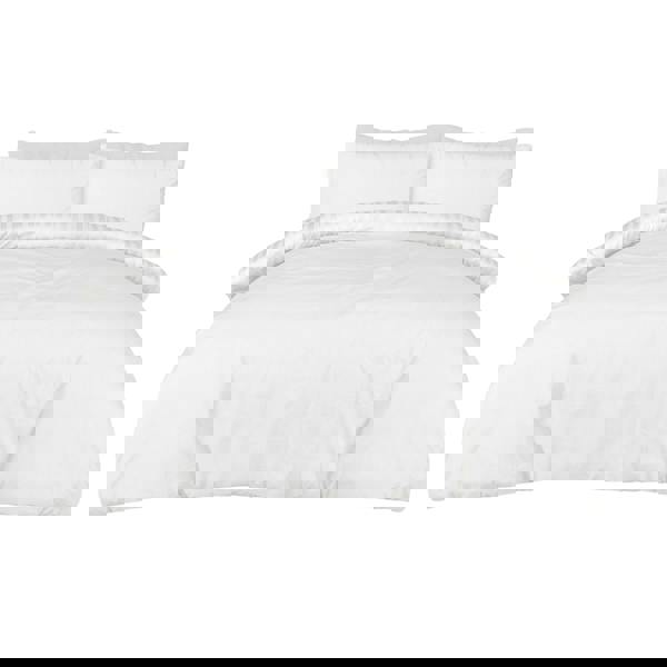 Smart Living Satin Stripe Duvet Cover With Pillowcases - White