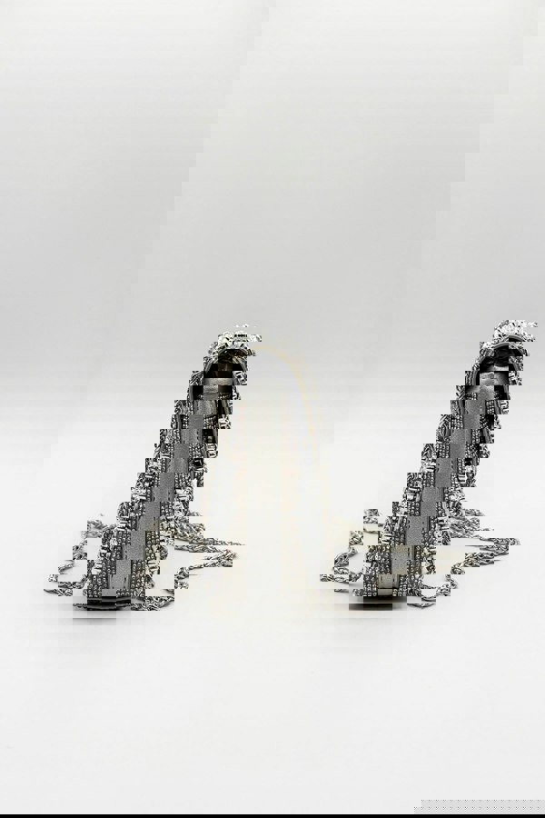 SVNX Silver Embellished Shoulder Bag