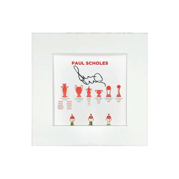 Unbranded Paul Scholes signed hand painted Subbuteo style career display