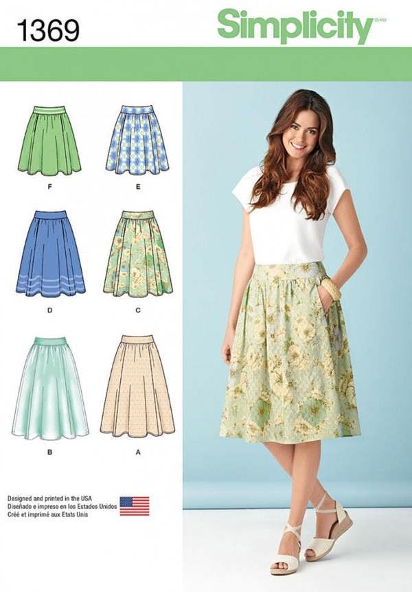 Simplicity Sewing Pattern 1369, Skirts for Women, H5 (6-8-10-12-14) - Easy