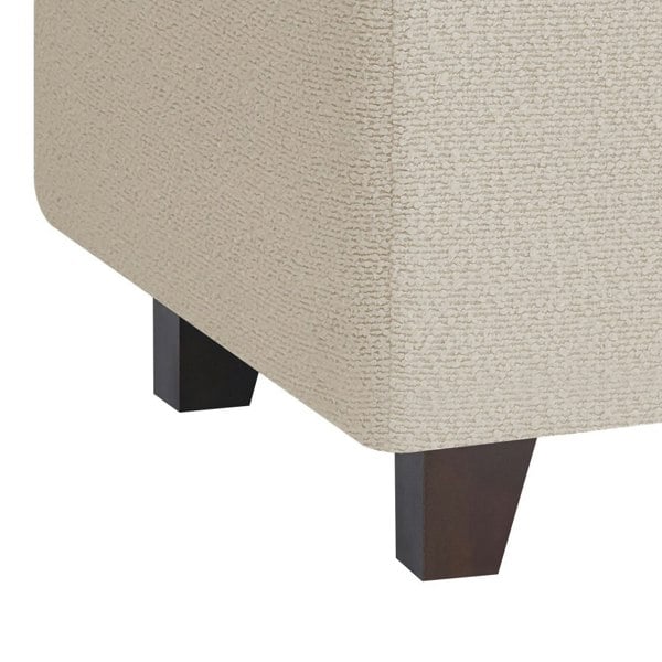 Luxury Living Boucle Fabric Square Ottoman Footstool with Storage - Beige