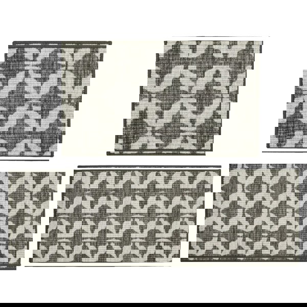 JVL Fiora Machine Washable Doormat and Runner, Pewter
