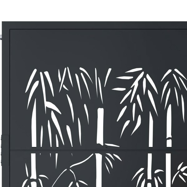 Berkfield Garden Gate Anthracite 105x155 cm Steel Bamboo Design