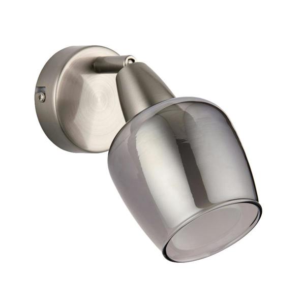 Pagazzi Lighting Kennen 1 Light Nickel and Smoked Glass Wall Light