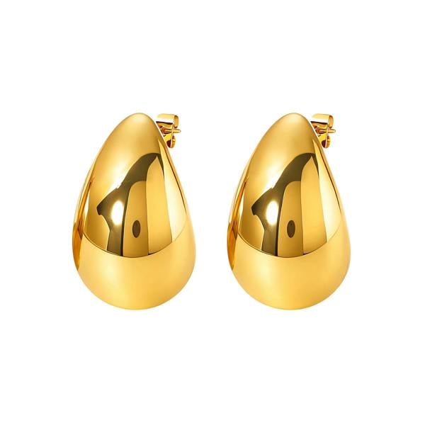 Serafina Gia Earrings - 18K Gold Plated Stainless Steel Teardrop Stud Earrings