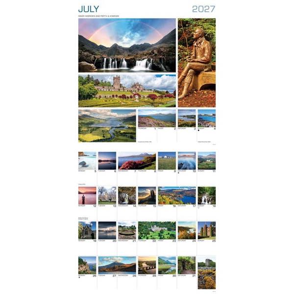 Around Scotland 365 Photos Calendar 2027, Wall Calendars, Month To View, Travel, Gift