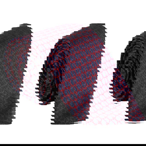 Dunhill luxurious mulberry silk tie in a repeat d logo print