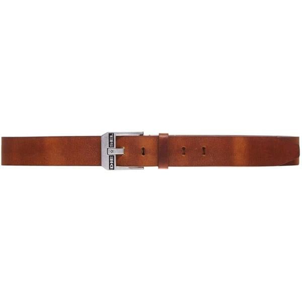 Diesel Mens Bluestar Buffalo Leather Belt - Brown - 