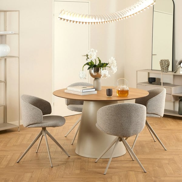 Furniture To Go Ella Swivel Beige Dining Chair