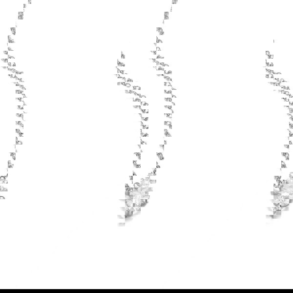 Lioness by TF Solara Moissanite Necklace - Solid 925 Sterling Silver, Rhodium-Plated