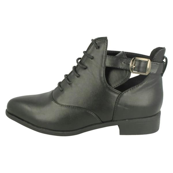 Spot On Ladies Spot On Cut Out Ankle Boots