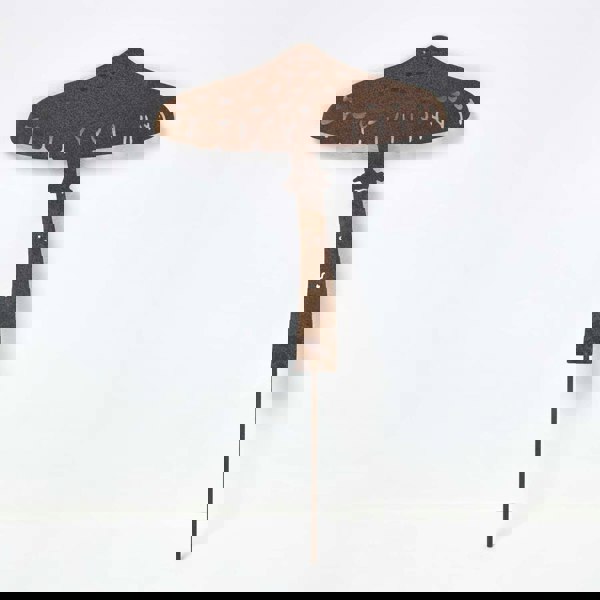 HOMESCAPES Steel Parasol Mushroom Garden Stake Decorations, Set of 2