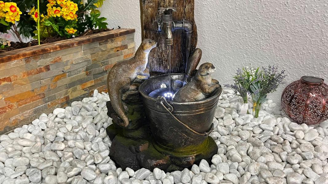 Tranquillity Water Features Otters at Tap Animal Animal Fountain Water Feature