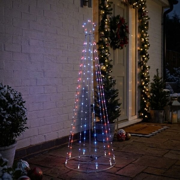 Garden Greatness Battery Operated Multi Action Lit Pyramid Tree Decoration