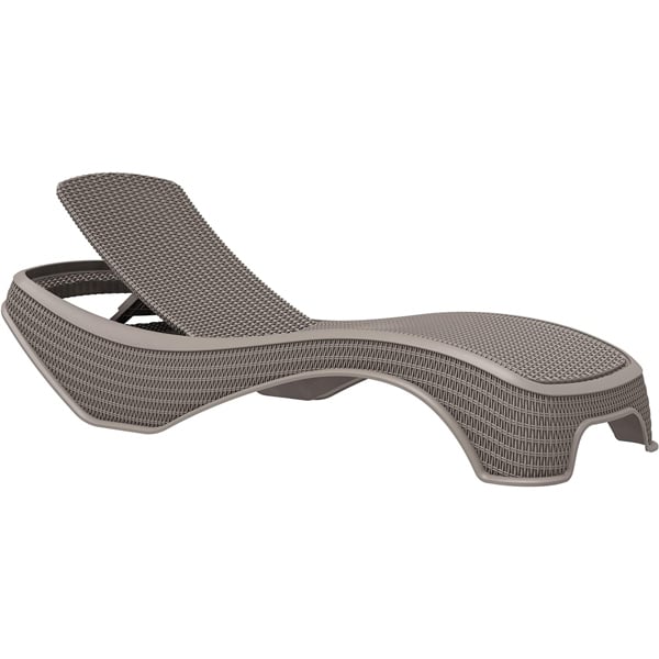 Centurion Supports MALDIVES Warm Grey Outdoor High-End PU Rattan Adjustable Sun Lounger-Fully Assembled