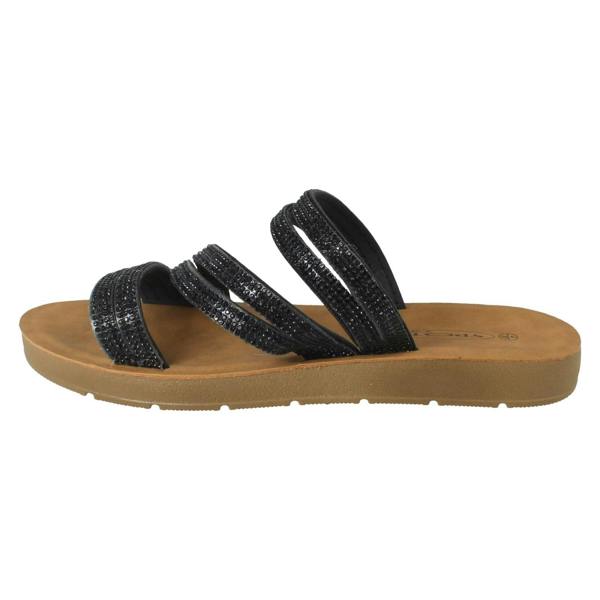 Savannah Ladies Savannah Slip On Diamante Detailed Summer Sandals F00448