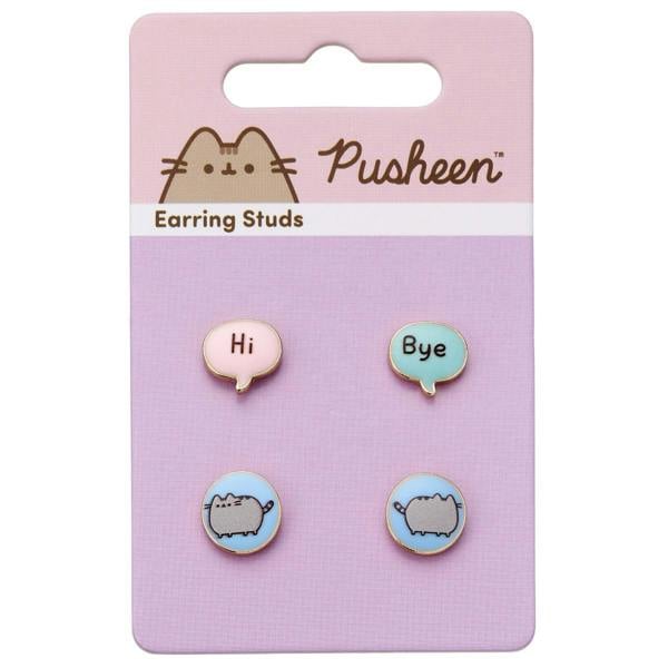Pusheen the Cat "Hi , Bye" Stud Earrings Set
