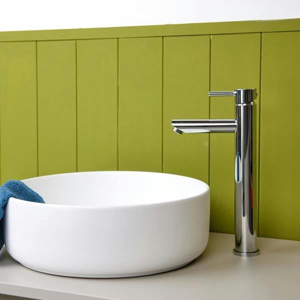 Flode Hunneberg High Rise Mono Basin Mixer Tap - Polished Chrome Finish