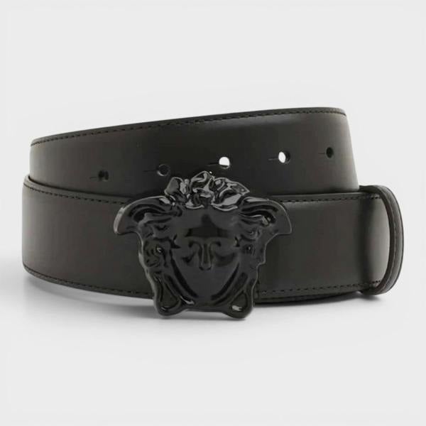 Versace La Medusa Leather Belt Black