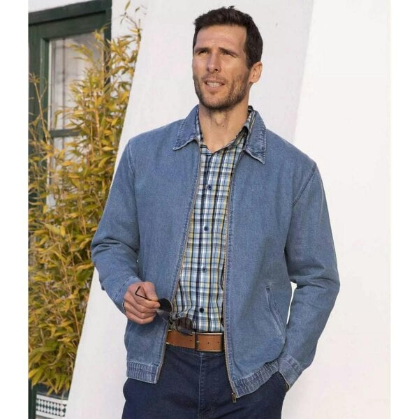 Atlas For Men Mens Zip Lightweight Denim Jacket - Blue