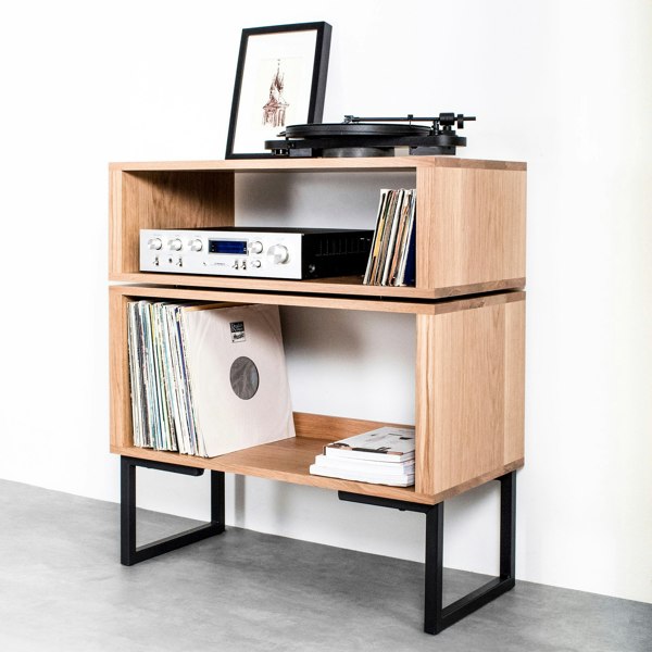 The Urban Editions Tall Stack Minimalist Record Player Stand