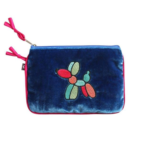 Earth Squared Silk Velvet Balloon Sausage Dog Dachshund Purse