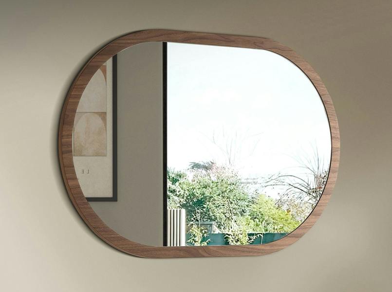 Angel Cerdá Oval Half Point walnut wall mirror 3295