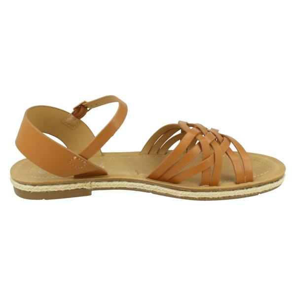 Savannah Ladies Savannah Flat Ankle Strap Sandal with Weaved Upper F00442