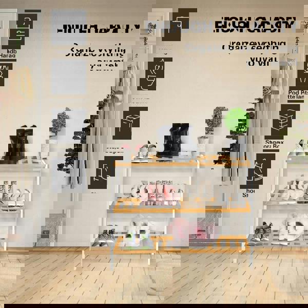 MANTRARAJ Bamboo 3 Tier Shoe Rack Easy Assembly Storage Shelf Organiser Wooden Shoe Rack