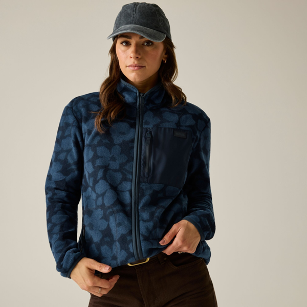 Regatta Womens/Ladies Frankie Shadow Flower Full Zip Fleece Jacket - Navy