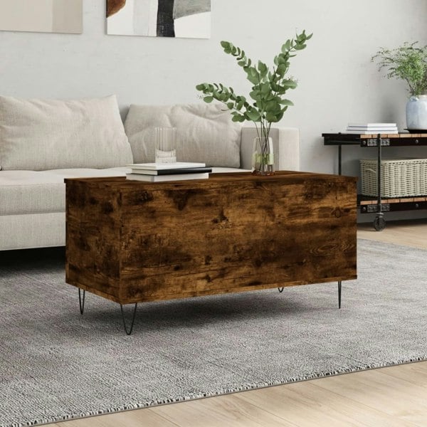 Berkfield Coffee Table Smoked Oak 90x44.5x45 cm Engineered Wood