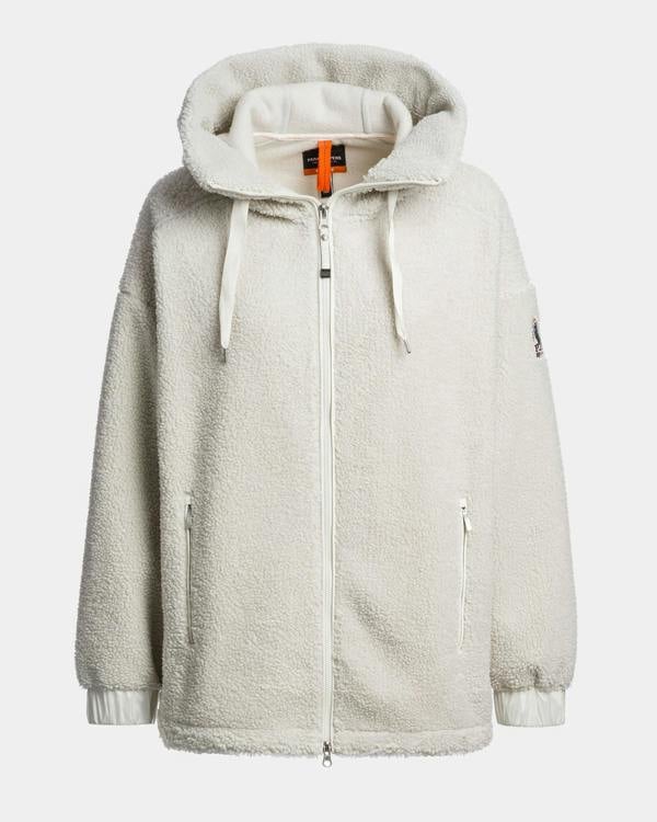 Parajumpers Noelle Womens Full Zip Sweatshirt - Chalk White 131 | CHO | Designer Womens Full Zip Sweatshirts