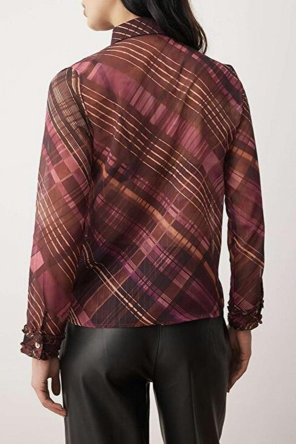 WOVCOR Regular Fit Unlined Chiffon Shirt