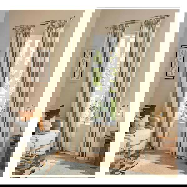 Furn Ultimate Velvet Pencil Pleat Curtains - Natural