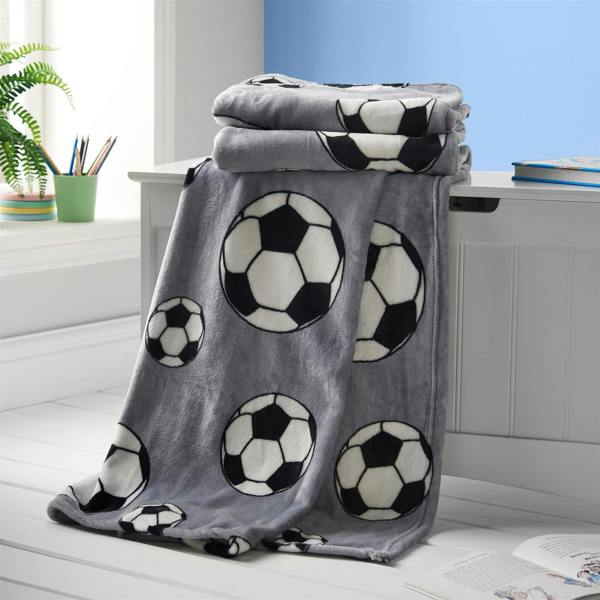 Football Throw Grey *NEW SIZE* 130x170cm