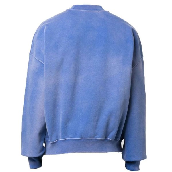 Off-White Wave Off Boxy Fit Crewneck Blue Sweatshirt S