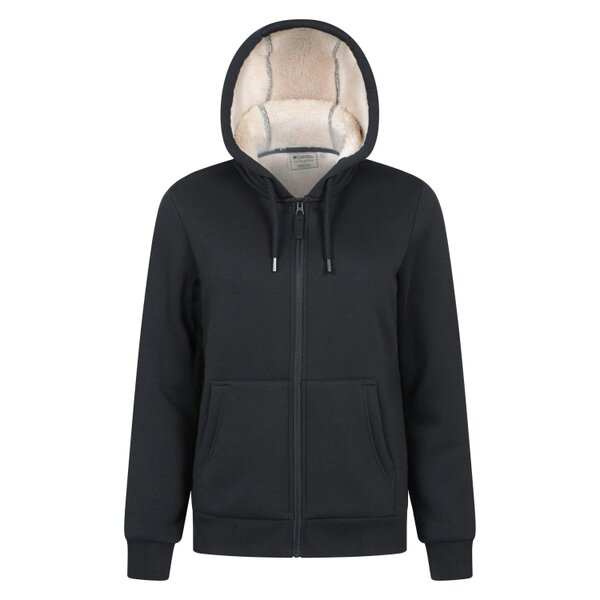 Mountain Warehouse Womens Dalton Sherpa Lined Full Zip Hoodie - Black