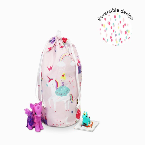 Castle Unicorn Toy Storage Bag Toy Bag - Happy Linen Company