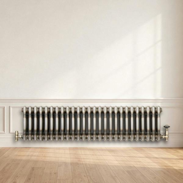 Monstershop Traditional 3 Column Radiator - 300 x 1010mm - Raw Metal