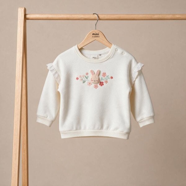 Mini Cuddles Bunny Blossom Sweatshirt (White)