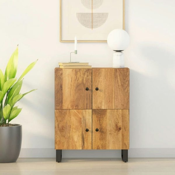 Berkfield Sideboard with 4 Doors 60x33x75 cm Solid Wood Mango