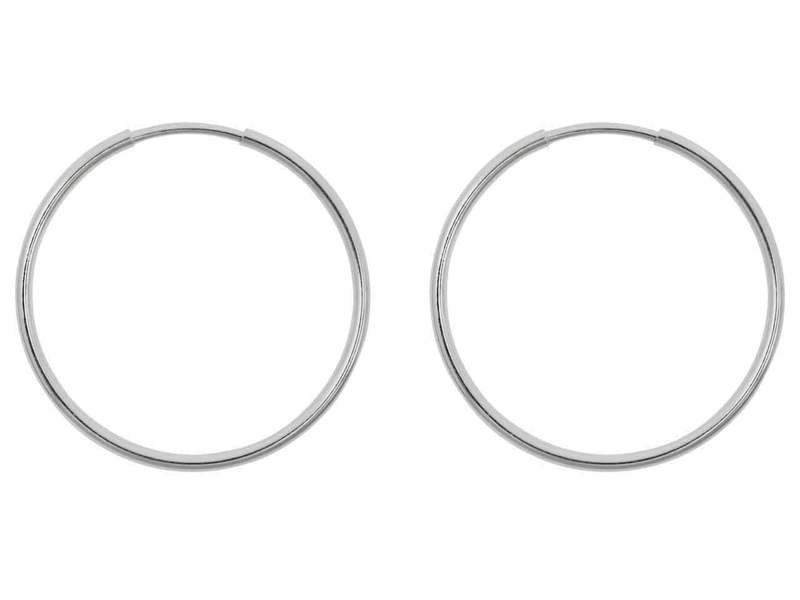 Cooksongold 925 Sterling Silver Sleeper Hoop Earrings, Pair
