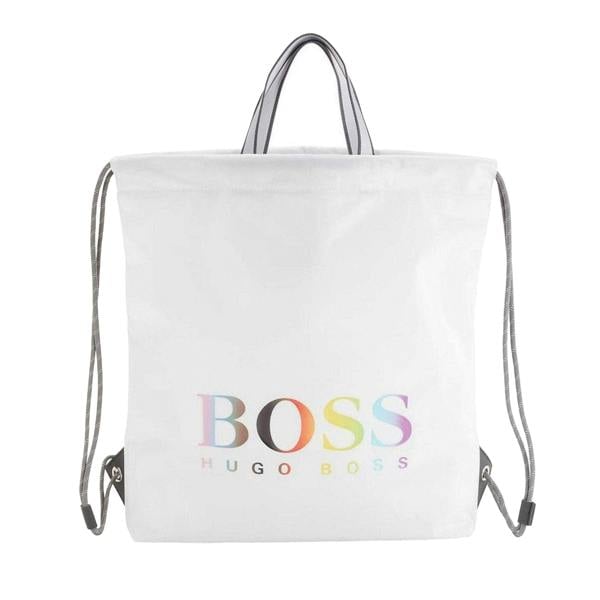 Boss Tlove Rainbow Logo Drawstring Bag - White - 