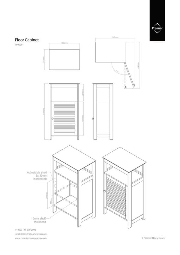 Maison by Premier Shutter Wood Floor Cabinet