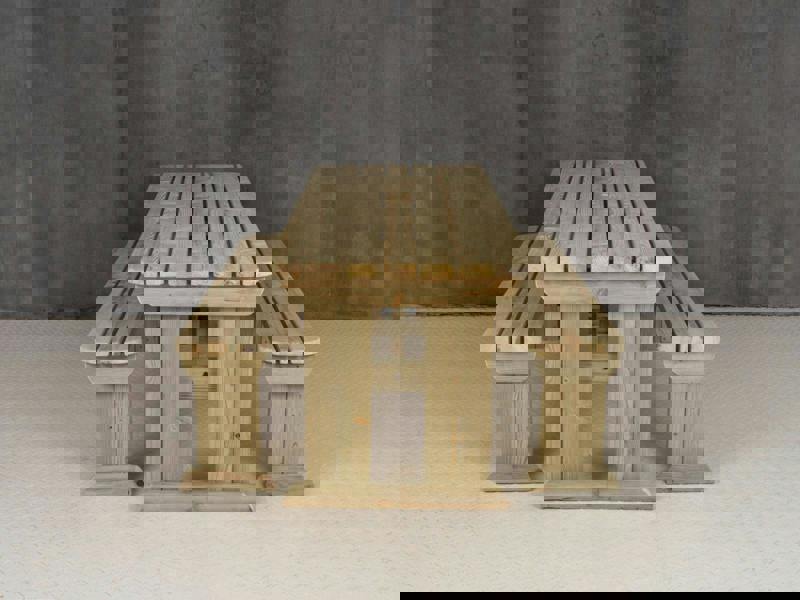 Yews Rounded Space-Saving Picnic Table and Benches Set – Wooden Outdoor Dining Set for Gardens and Patios
