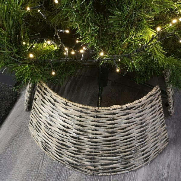 Samuel Alexander 40/58cm Samuel Alexander KD Willow Christmas Tree Skirt Wicker Rattan- Medium Natural