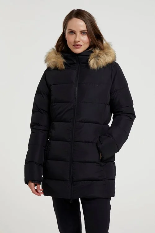 Mountain Warehouse Womens/Ladies Nola Long Padded Jacket - Black