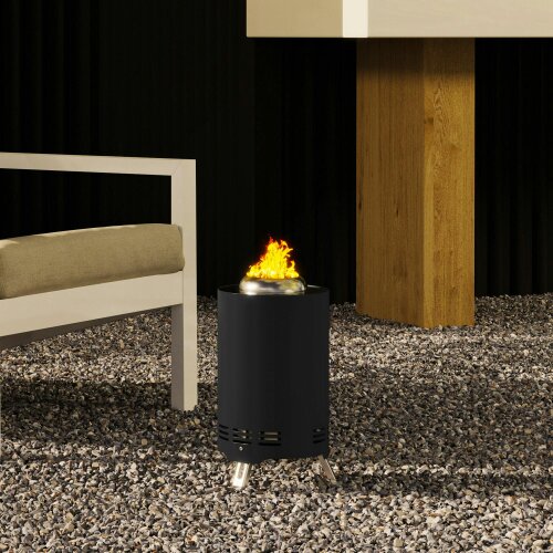 Wyld Haus Balatti Small Stainless Steel Black Tabletop Smokeless Fire Pit