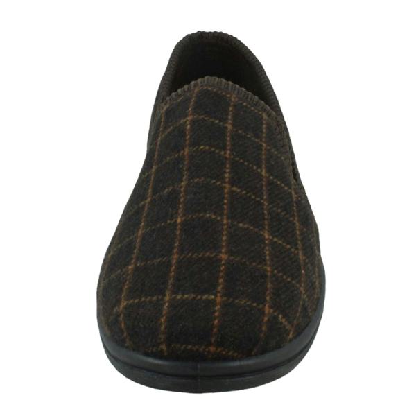 Spot On Mens Spot On Checked Upper Gusset Slipper Jaydon