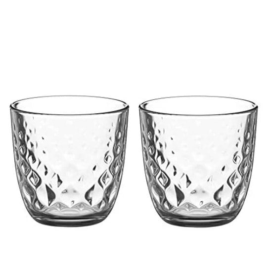 Diamante All Rounder Glasses Short Drink Tumblers ‘Slate’ – Gift Box of 2